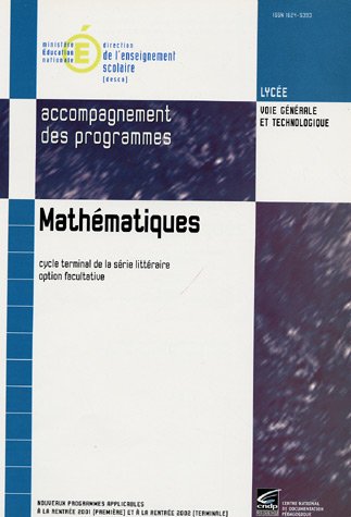 Mathématiques, cycle terminal de la série littéraire, option facultative