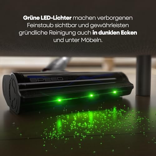 AlloyMove Battery Vacuum Cleaner 50,000 Pa/550 W/70 Min, 1.5 L Cordless Vacuum Cleaner with Anti-Tangle Brush and Wall Charging Station, 7-Layer Filter System, Super Quiet for Pet Hair, Carpets, Hard
