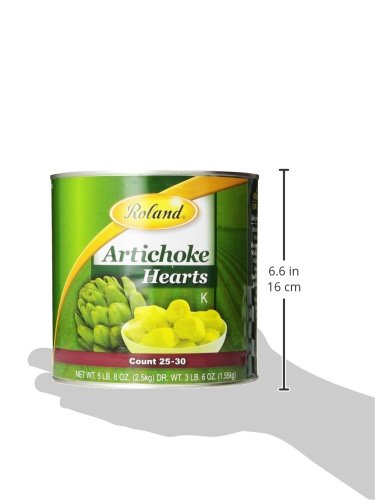 ROLAND FOODS WHOLE EXTRA LARGE ARTICHOKE HEARTS, 25-30 COUNT, 5 LB 8 OZ CAN