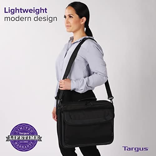 Classic Clamshell Sacoche pour Ordinateur Portable 15,6", Sac à Bandoulière Homme Femme Confortable, Mallette Ordinateur Portable avec Poches – Noir, TAR300