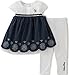 Calvin Klein Baby Girls 2 Pieces Tunic Pant Set - Ribbon, White/Blue, 24M