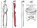 Crabaholik Seafood Tools Set: 12pcs Leg Cracking Crab Utensils Kit -2 Lobster Crackers + 2 Ceramic Butter Warmers + 4 Lobster Knives + 4 Crab Leg Forks Picks | Stainless Steel & Heavy-Duty Nut Cracker