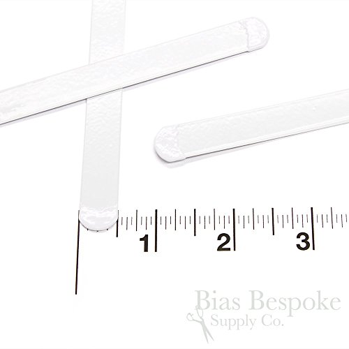 100 Pieces of 1/2" White Spring Steel Corset Boning, 12" Long