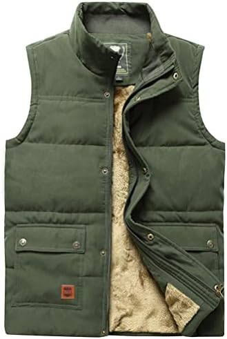 SWJGLITTR Men's Down Vest Male Collarless Lightweight Puffer Vest