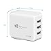EC Technology 4A 3 port 20W USB Wall Charger with Auto IC (Foldable Plug) Adapter for iPhone 7/6s/6/ 6 Plus, iPad Air 2/Pro, Galaxy S7/S7 Edge/S6/S6 Edge and More-White