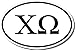 Chi Omega Sorority Euro Oval Bumper Sticker Decal