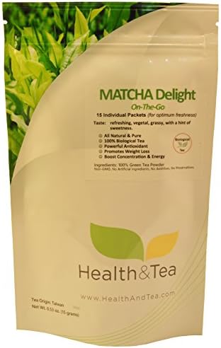 Matcha Delight Green Tea Powder - Powerful Antioxidant - 15 On-The-Go Packets