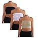 AEKO Women's Combo Pack One Size Strapless Base Bra Layer Bandeau Seamless Tube Top Regular and Plus Sizes