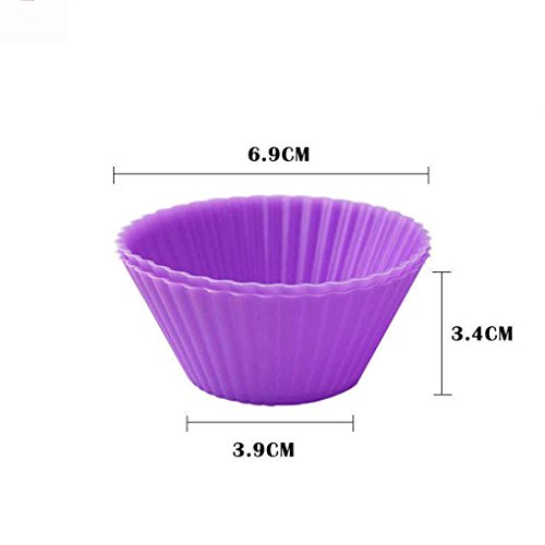 Muluo 1pcs/12pcs Silicone Cupcake Mold DIY Baking Fondant Muffin Cake Decorating Liner Pudding Jelly Case
