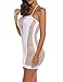 Sexy Lingerie Babydoll Stretchy Fishnet Chemise Mesh Mini Dress for Women (One Size, White)