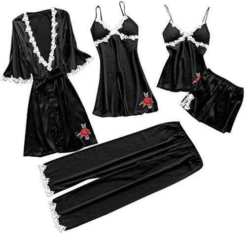Women Lace Lingerie,Fitfulvan Sexy Nightwear Underwear Babydoll Sleepwear Dress 5PC Suit