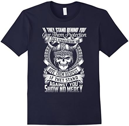 Mens Show No Mercy Vikings Valhalla Shirt, Valhalla T Shirt XL Navy