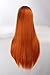 COSPLAZA Cosplay Wigs Straight Long Orange Anime Hair Synthetic Wig