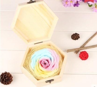 Best Creative Valentines Gift Idea - Rose Flower petal soap in a romantic wooden gift box, for Occasions, Birthdays, Valentine's Day (Pink)