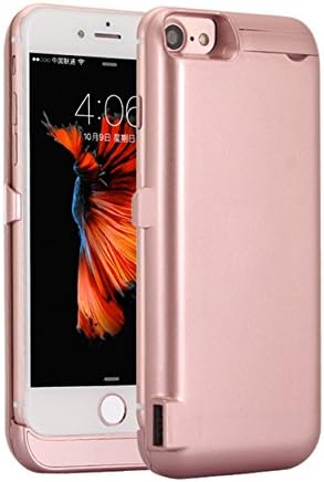 iPhone 7 Battery Case, Portable 5500mAh Rechargeable External Battery Backup Charger Charging Case Juice Pack Power Bank- Also Compatible With iPhone 6S /6 (Pink-Golden)