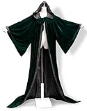 ANGELWARDROBE Halloween Velvet Hood Cloak Wizard Robe Gothic G-Black M