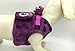 Lanyarco Purple Lovely Heart Print Fleece Padded Soft Dog Harness Safe Harness Winter Pet Harnesses for Small Dogs,Medium Size
