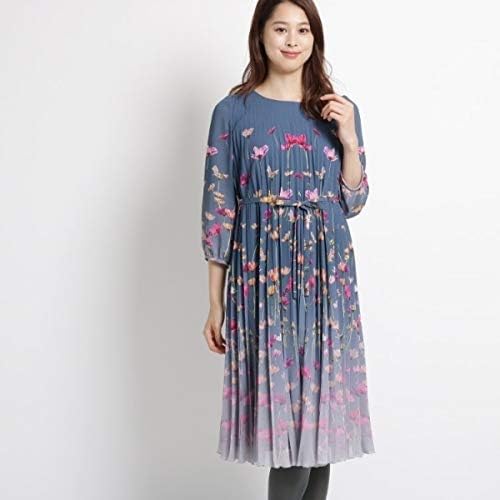 Amazon Co Jp スーナウーナ Sunauna 洗える コスモスプリントワンピース ダークグレー 113 40 L 服 ファッション小物