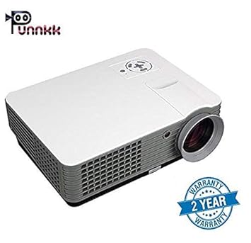 Punnkk P4 Led Projector with HDMI/AV/VGA/USB/TV Multimedia LCD Projector for Home Theater Cinema, Play Schools, Coaching Institute,Small Offices, Upto 180 inch Screen Size( 2 Year Door Step Warranty)
