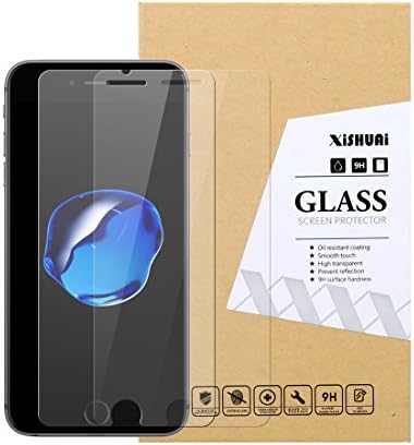iPhone 7 Screen Protector, XiSHUAi [2-Pack] iPhone 7 Tempered Glass Screen Protector [9H Hardness] [Crystal Clear] [Bubble Free] [3D Touch Compatible]