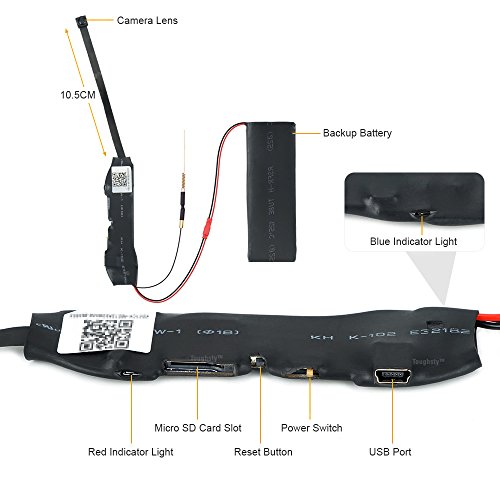 Toughsty 16GB 1280x720P HD Mini WiFi Hidden Camera Module FPV Camera Motion Activated Video Recorder DV Camcorder Support Android iPhone APP Remote View