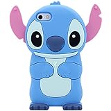iPhone SE Case, MC Fashion American Cartoon Cute 3D Shockproof and Protective Silicone Phone Case for iPhone 5/5S/SE (Blue)