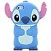 iPhone SE Case, Cute 3D MC Fashion American Cartoon Stitch Shockproof and Protective Silicone Phone Case for iPhone 5/5S/SE (Blue)