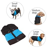 Acamifashion Warm Pet Dog Clothes Zipper Jacket Winter Vest Wadded Coat - Blue XL