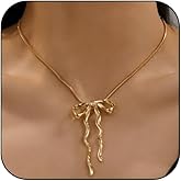 LOOKLITE Gold Bow Necklace for Women Dainty Bow Charm Gold Necklace Gold Bowknot Pendant Necklaces Trendy Box Chain Necklaces Jewelry for Christmas