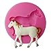 FOUR-C Silicone Cupcake Mold Horse Embossing Mould Cupcake Decoration Color Pink