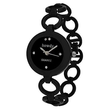 Howdy Analogue Black Dial Women's Watch (Black) 318