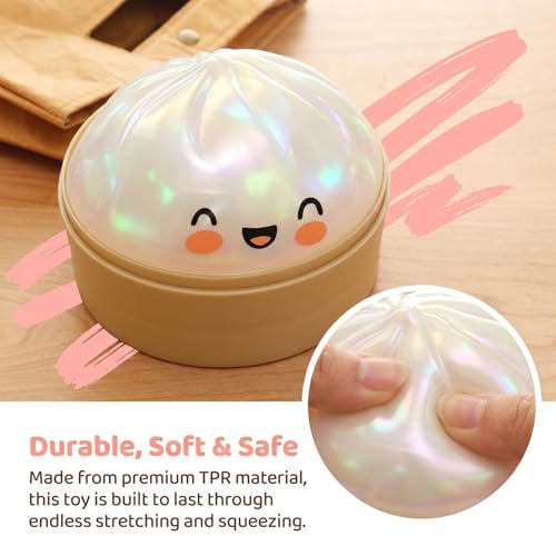 Last Page® Glitter Dumpling, Glitter Dumpling Squishy Box，Soft Squeeze Bao Bun Toy