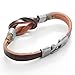 Urban Jewelry Dark Brown Leather Nautical Knot Bracelet for Him and Her 8 inch (Secure New Clasp)