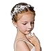 ROBERT Cute Princess Wedding Headpiece White Flower Headband Pearl Hair Accessories for Girl and Women Bridal Wedding Tiaras for Flower Girl and Bridal.