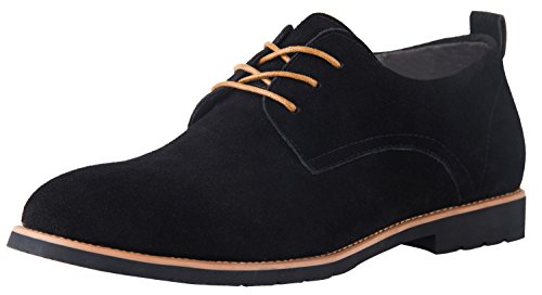 iLoveSIA Men's Lace-up Casual Oxford Suede Leather Shoe Black US Size 12