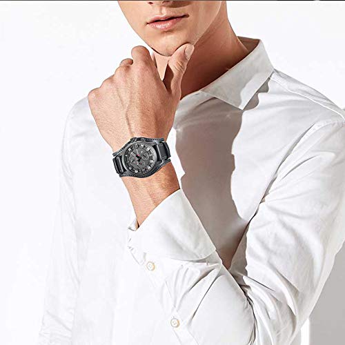 Curren - Reloj de pulsera analógico de piel para hombre, con fecha, 3 esferas decorativas - Imagen 8