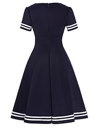 Belle Poque Vestido de marinero retro, manga corta, vestido de cóctel para fiesta