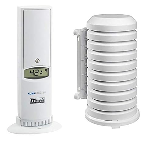 TFA Dostmann Thermo-Hygro-Sender mit Display, 30.3180.IT, für TFA Klimalogg Pro & Dostmann Schutzhülle für Sender Artikel, 98
