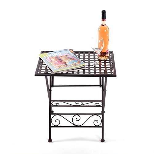 DESIGN DELIGHTS Kleiner BEISTELLTISCH CHARLOTTA | rostfarben, 50 cm, klappbar | Gartentisch, Klapptisch – Bild 5