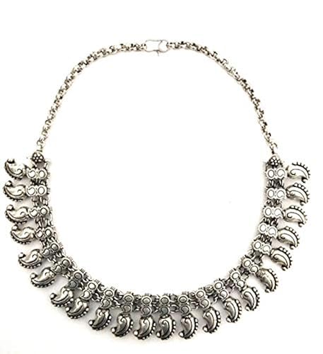 athizay necklace Indian oxidised silver for women traditional
