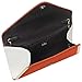 b.m.c BMC Womens PU Leather White Accent Envelope Clutch - Orange