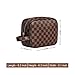 Rocket 92 Creations Checkered Makeup Bag for Women - Portable Multifunctional Cosmetic Bag - Toiletries Organizer Pouch with Zipper - Perfect for Makeup Tools, Lipstick, Eyeshadow & Brushes, Brown