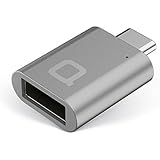 nonda USB-C to USB 3.0 Mini Adapter [World's Smallest] Aluminum Body with Indicator LED for MacBook 12-inch and other Type-C Devices (Space Gray)