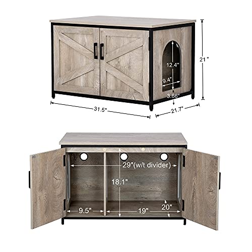 unipaws Cat Litter Box Enclosure with Top Opening, Suitable for Large