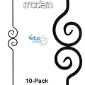 Contemporary Double Scroll Stair Iron Balusters (10-Pack) Stair Parts Modern Hollow Nautilus Scroll Stair Railing Metal Spindles (Satin Black)
