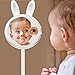 Double-Sided Lighted Makeup Mirror - Rabbit Vanity Mirror 6.7-inch Led Round Tabletop Cosmetic Mirror,7X Magnification,Touch Screen and USB Cable,16.5-inch Height