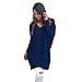 Timall Women Chunky Knitted Crochet Solid V-Neck Sweater Jumper Casual Dress