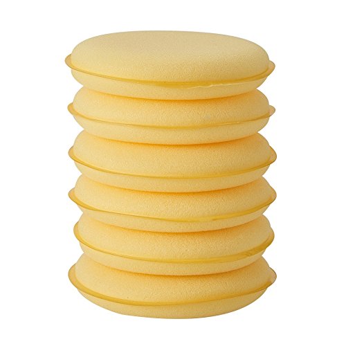 JSCARLIFE Waxing Polish Wax Foam Sponge Applicator Pads Fit for Clean Car Vehicle Auto Glass 3.8 Inch Yellow
