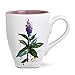 DEMDACO Dean Crouser Peppermint Flower Watercolor Purple 16 Ounce Glossy Ceramic Stoneware Floral Mug with Easy Grip Handle