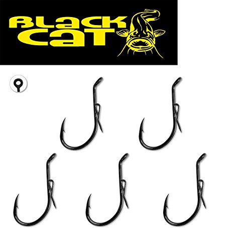 Black Cat Ghost Rig Hook Wallerhaken, Welshaken (5er Pack), Größen 3/0, 4/0 oder 5/0 zur Auswahl, Angelhaken zum…